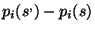 \( p_{i}(s^{,})-p_{i}(s) \)